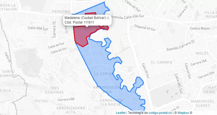 CEP Bairro Madelena em Ciudad Bolívar, Bogotá
