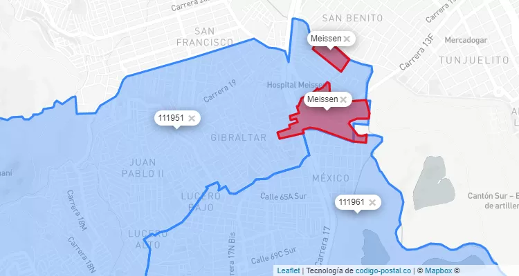 CEP Bairro Meissen em Ciudad Bolívar, Bogotá