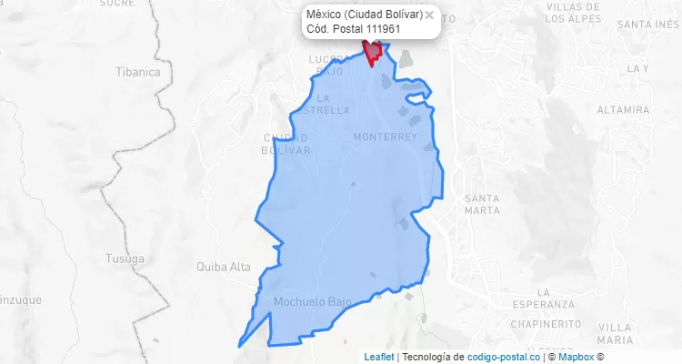 CEP Bairro México em Ciudad Bolívar, Bogotá