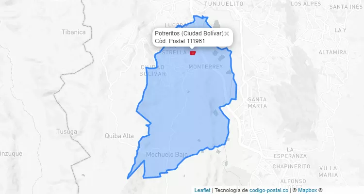 CEP Bairro Potreritos em Ciudad Bolívar, Bogotá