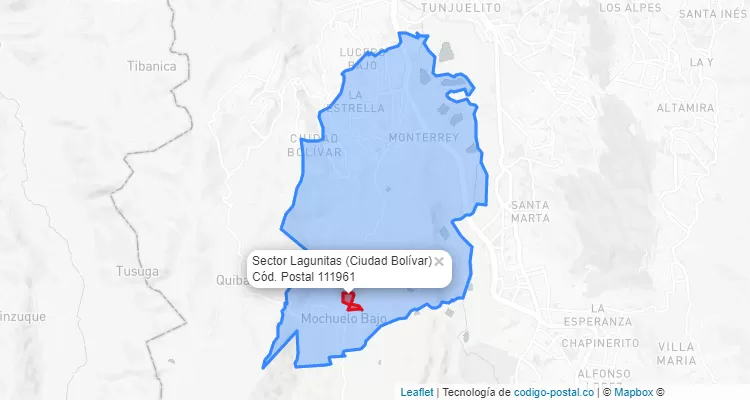CEP Bairro Sector Lagunitas em Ciudad Bolívar, Bogotá