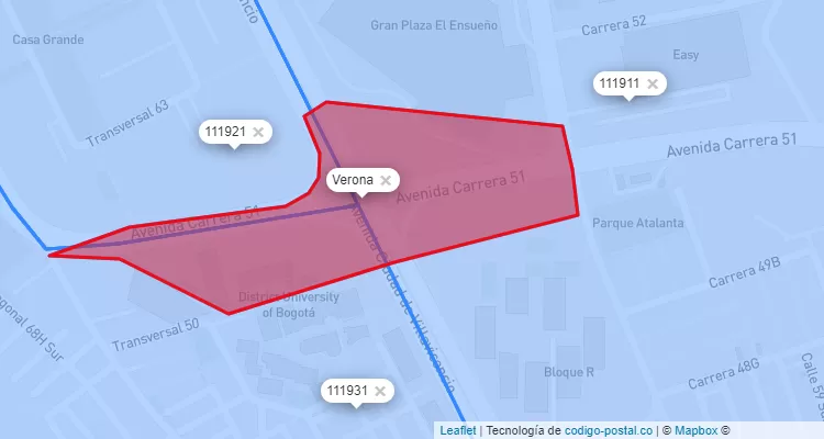 CEP Bairro Verona em Ciudad Bolívar, Bogotá