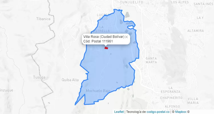 CEP Bairro Villa Rosa em Ciudad Bolívar, Bogotá