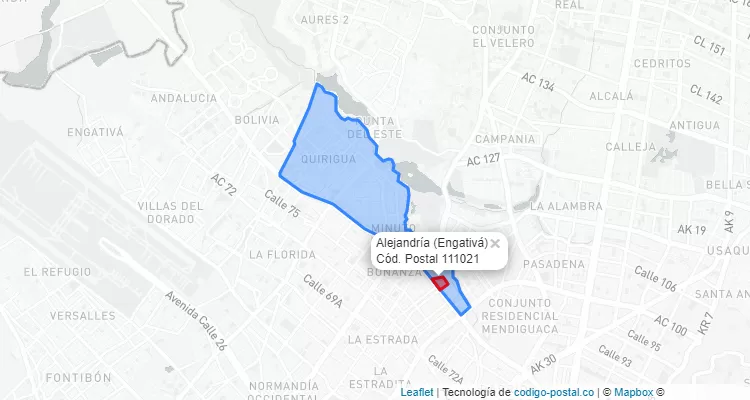 CEP Bairro Alejandría em Engativá, Bogotá