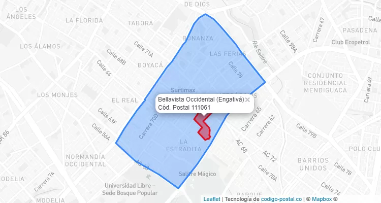 CEP Bairro Bellavista Occidental em Engativá, Bogotá