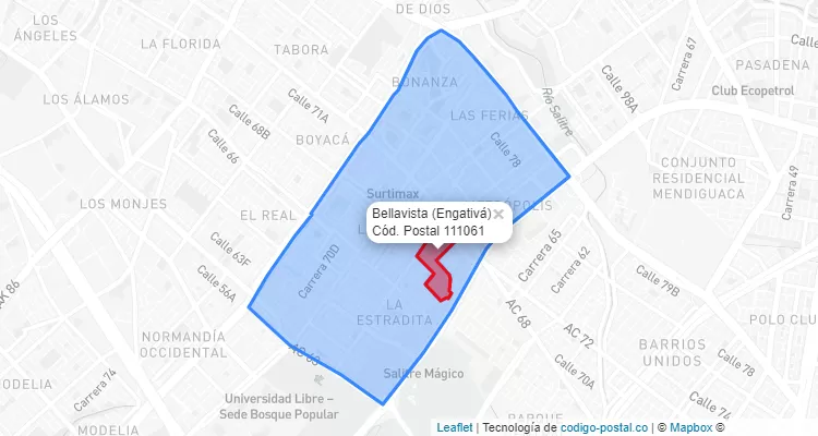CEP Bairro Bellavista em Engativá, Bogotá