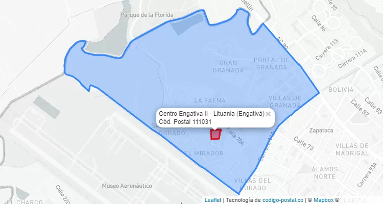 Código Postal Barrio Centro Engativa II - Lituania en Engativá, Bogotá
