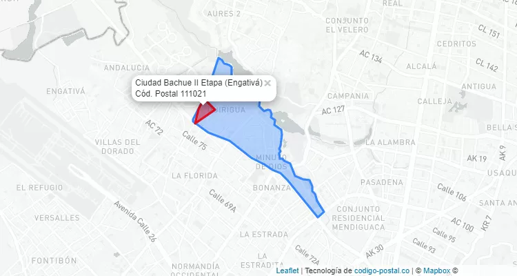 Código Postal Barrio Ciudad Bachue II Etapa en Engativá, Bogotá