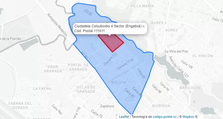 CEP Bairro Ciudadela Colsubsidio 4 Sector em Engativá, Bogotá