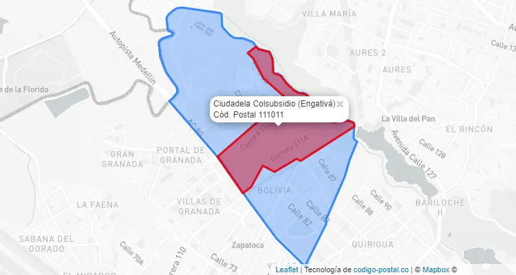 CEP Bairro Ciudadela Colsubsidio em Engativá, Bogotá