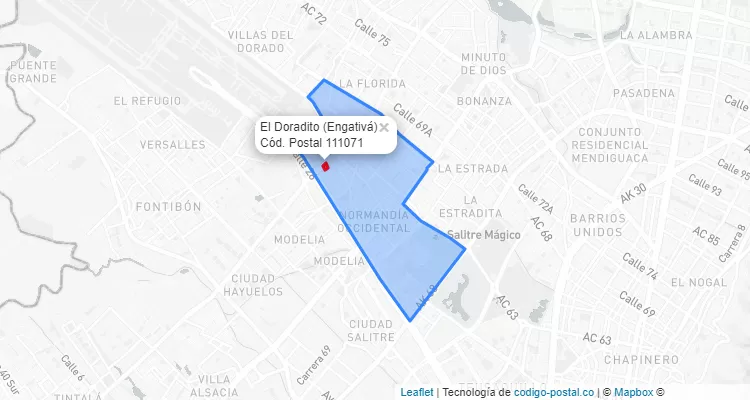 CEP Bairro El Doradito em Engativá, Bogotá