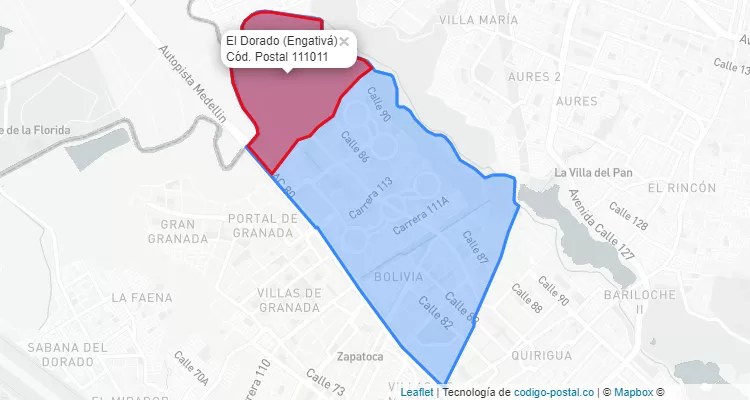 CEP Bairro El Dorado em Engativá, Bogotá