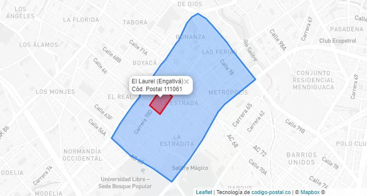 Código Postal Barrio El Laurel en Engativá, Bogotá