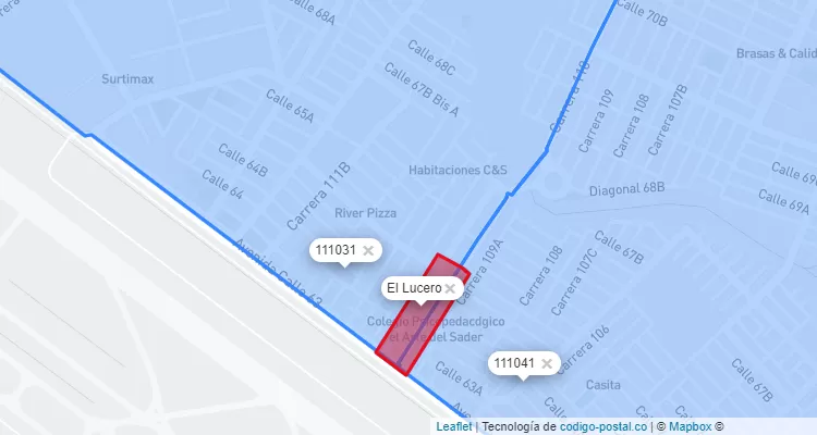 CEP Bairro El Lucero em Engativá, Bogotá