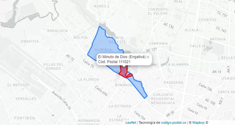CEP Bairro El Minuto de Dios em Engativá, Bogotá