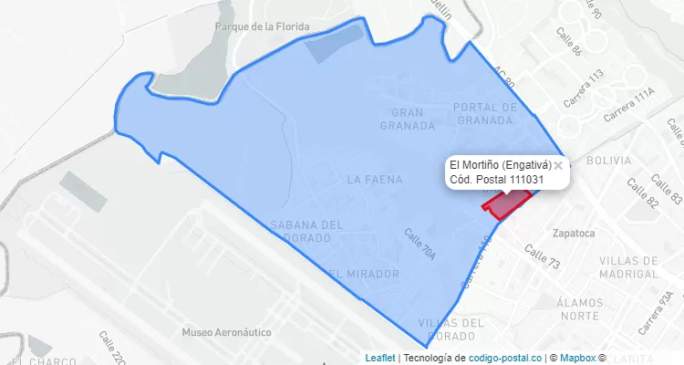 CEP Bairro El Mortiño em Engativá, Bogotá