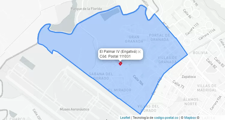 CEP Bairro El Palmar IV em Engativá, Bogotá