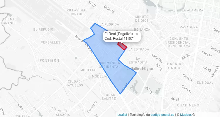 ZIP Code Locality El Real in Engativá, Bogotá