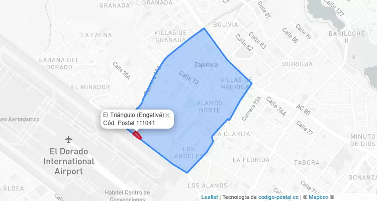 ZIP Code Locality El Triángulo  in Engativá, Bogotá