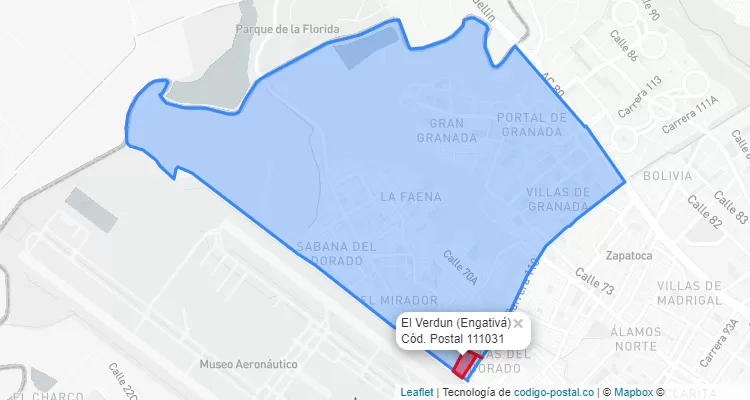 CEP Bairro El Verdun em Engativá, Bogotá