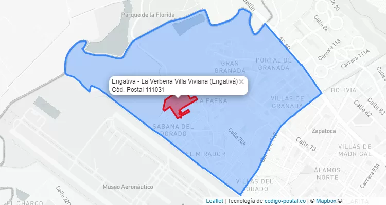 ZIP Code Locality Engativa - La Verbena Villa Viviana in Engativá, Bogotá