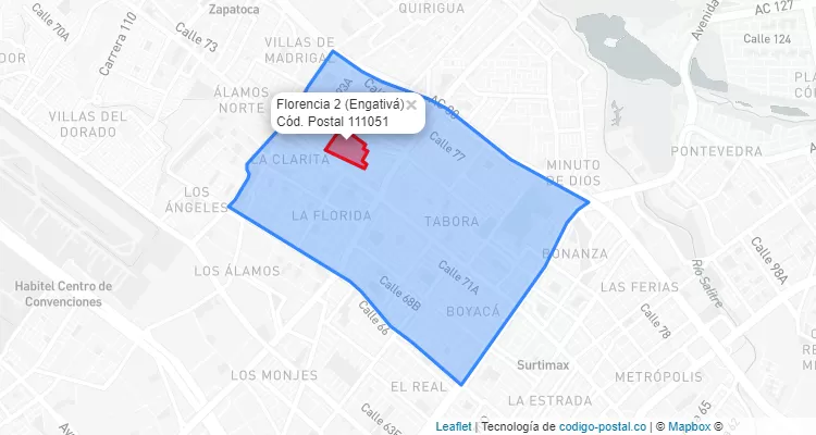 ZIP Code Locality Florencia 2 in Engativá, Bogotá