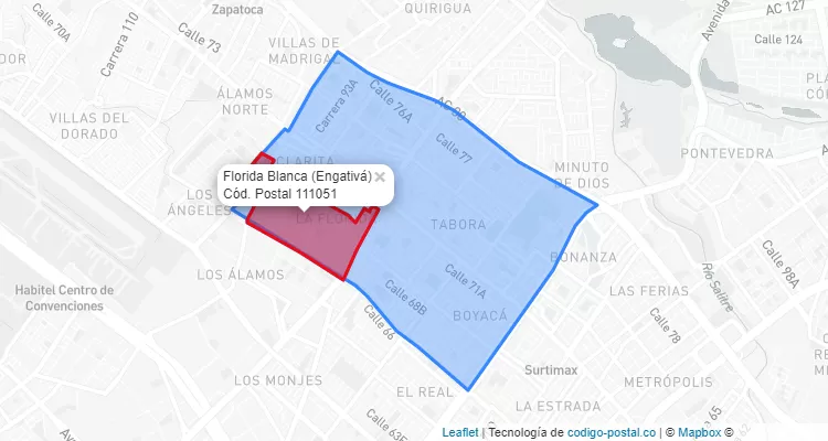CEP Bairro Florida Blanca em Engativá, Bogotá