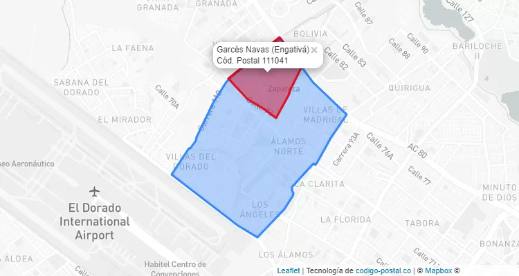 ZIP Code Locality Garcés Navas in Engativá, Bogotá