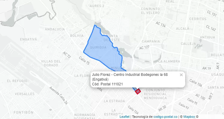 CEP Bairro Julio Florez - Centro Industrial Bodegones la 68 em Engativá, Bogotá