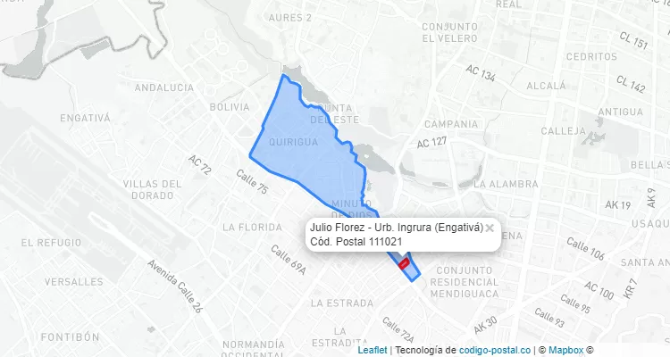 CEP Bairro Julio Florez - Urb. Ingrura em Engativá, Bogotá