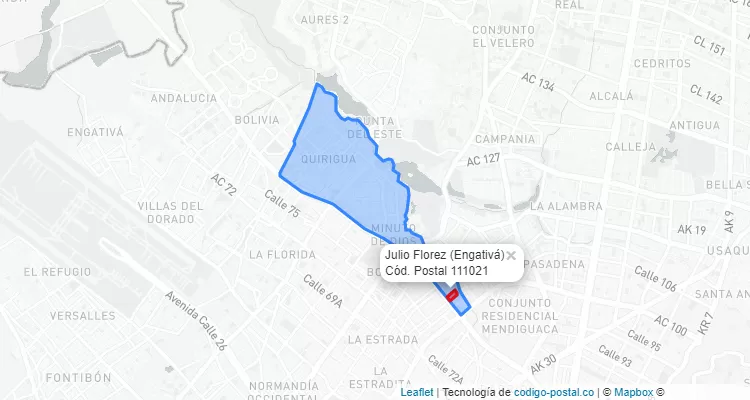 CEP Bairro Julio Florez em Engativá, Bogotá