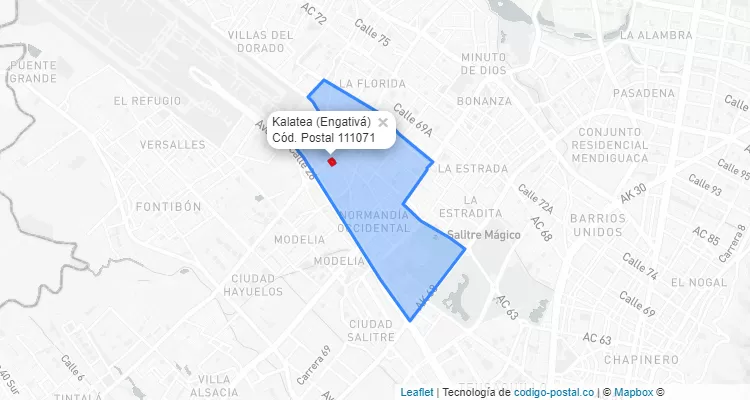 ZIP Code Locality Kalatea in Engativá, Bogotá