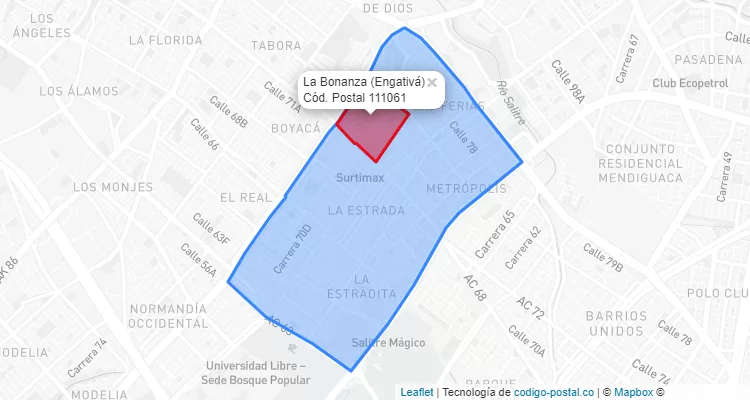 CEP Bairro La Bonanza em Engativá, Bogotá