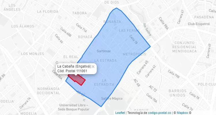 CEP Bairro La Cabaña em Engativá, Bogotá