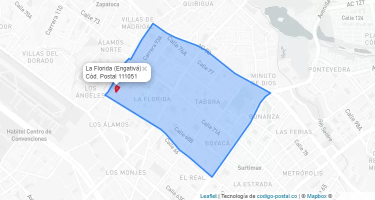 ZIP Code Locality La Florida in Engativá, Bogotá