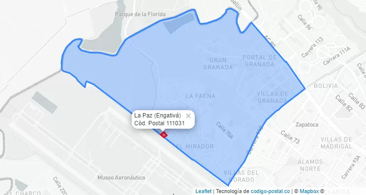 CEP Bairro La Paz em Engativá, Bogotá