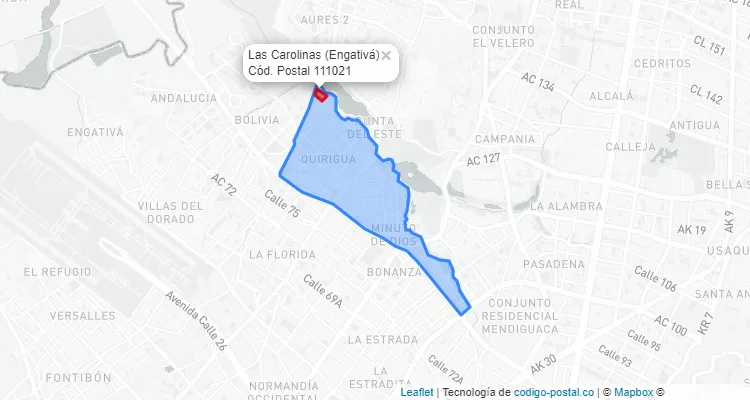 CEP Bairro Las Carolinas em Engativá, Bogotá