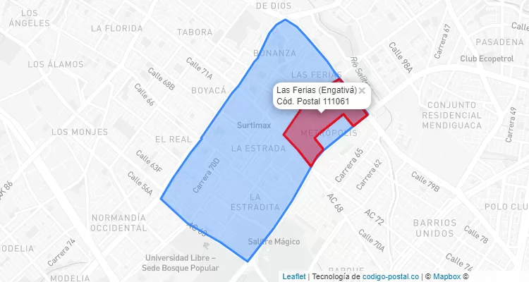CEP Bairro Las Ferias em Engativá, Bogotá