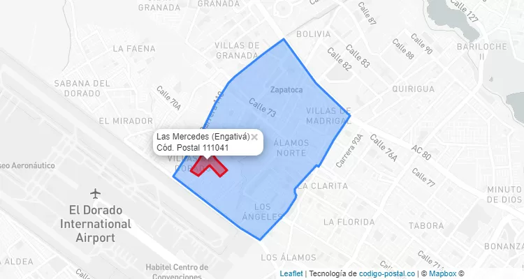 Código Postal Barrio Las Mercedes en Engativá, Bogotá
