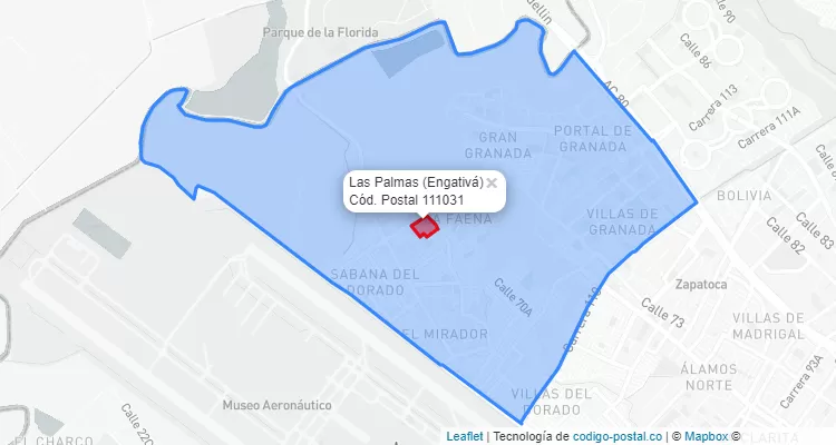 CEP Bairro Las Palmas em Engativá, Bogotá