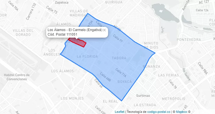 Código Postal Barrio Los Álamos - El Carmelo en Engativá, Bogotá
