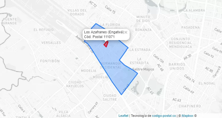 CEP Bairro Los Azafranes em Engativá, Bogotá