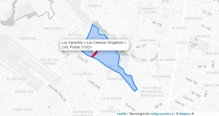 Código Postal Barrio Los Cerecitos y Los Cerezos en Engativá, Bogotá