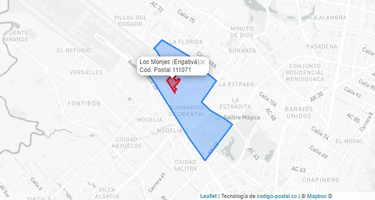 CEP Bairro Los Monjes em Engativá, Bogotá
