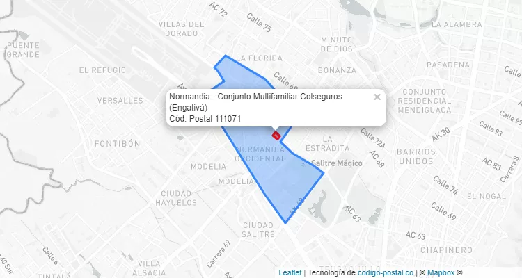 Código Postal Barrio Normandia - Conjunto Multifamiliar Colseguros en Engativá, Bogotá