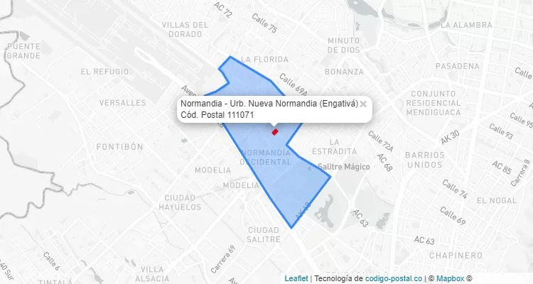 Código Postal Barrio Normandia - Urb. Nueva Normandia en Engativá, Bogotá