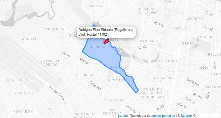 CEP Bairro Quirigua Plan Sidauto em Engativá, Bogotá