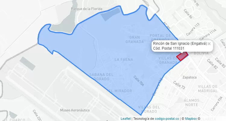 CEP Bairro Rincón de San Ignacio em Engativá, Bogotá