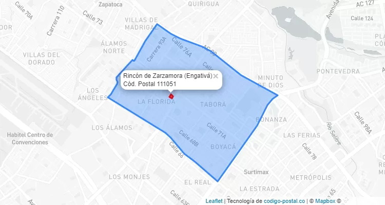 CEP Bairro Rincón de Zarzamora em Engativá, Bogotá