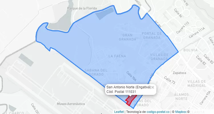 CEP Bairro San Antonio Norte em Engativá, Bogotá